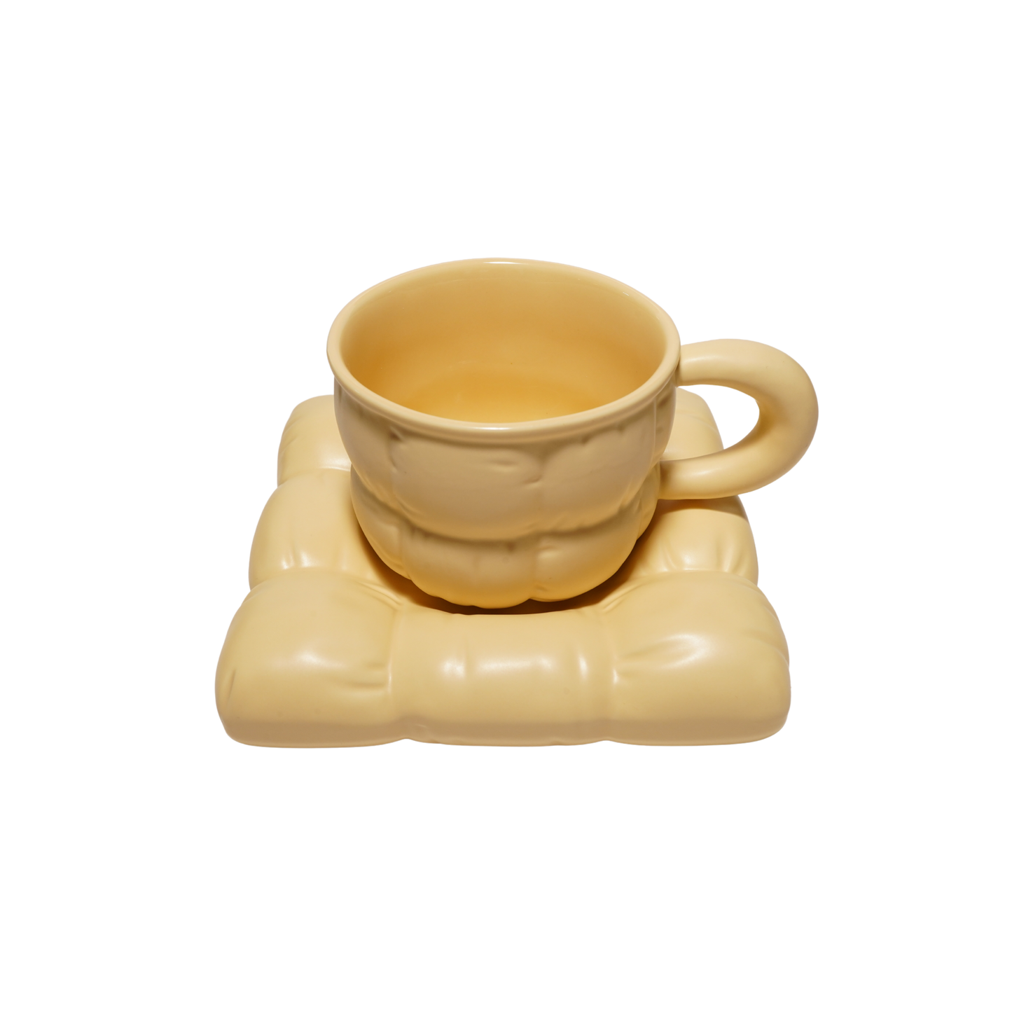 Cushion Ceramic Cup Set (Butter)