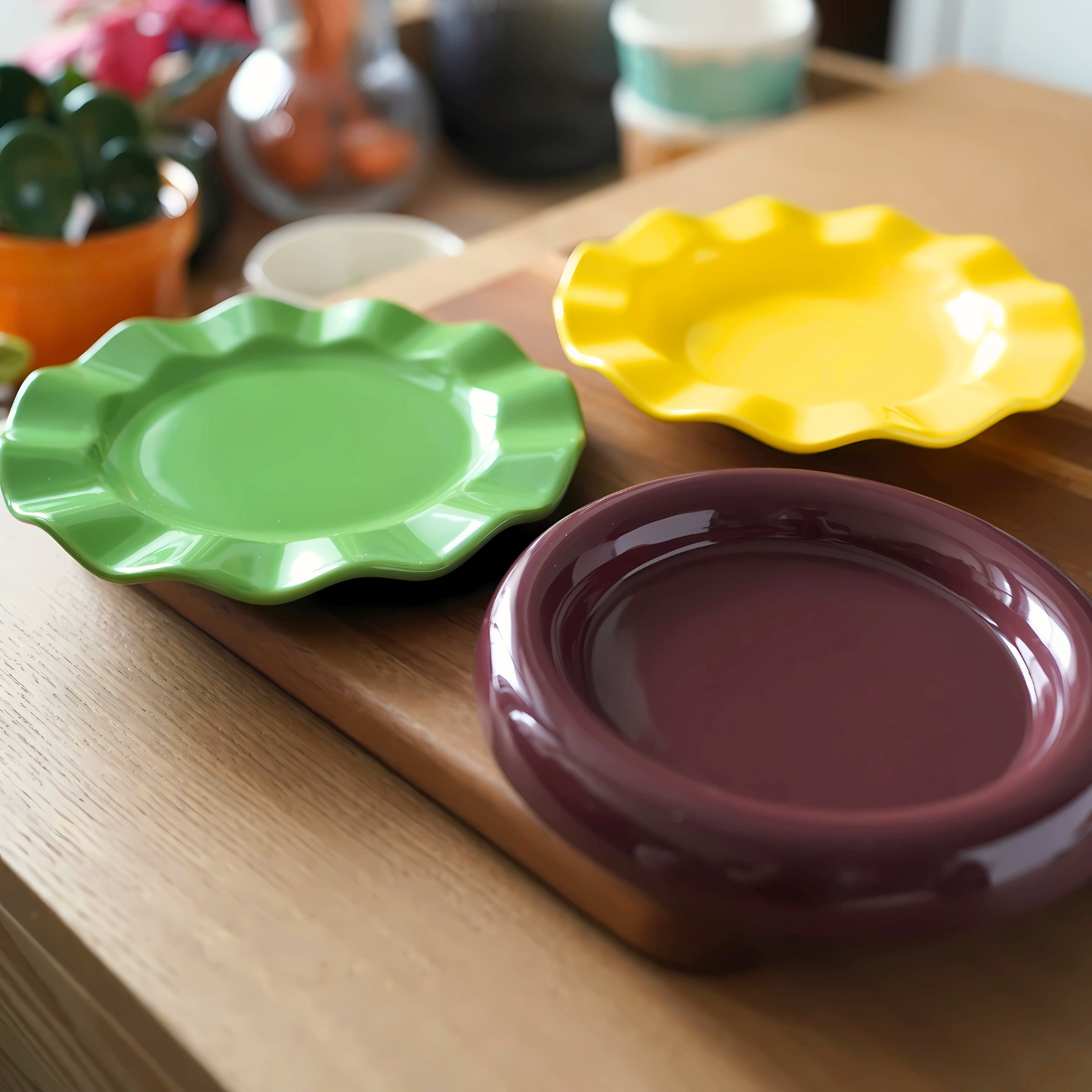 Burger Plate and Bowl Set | 5-Piece Set | Ceramic
