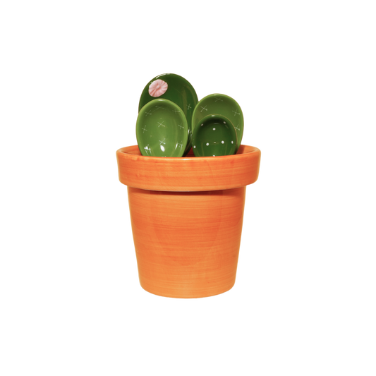 Cactus Ceramic Measuring Spoons and Cup Set