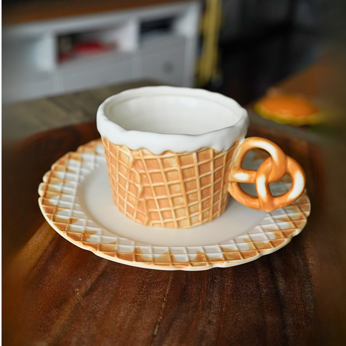 Waffle Cone Mug and Plate Set