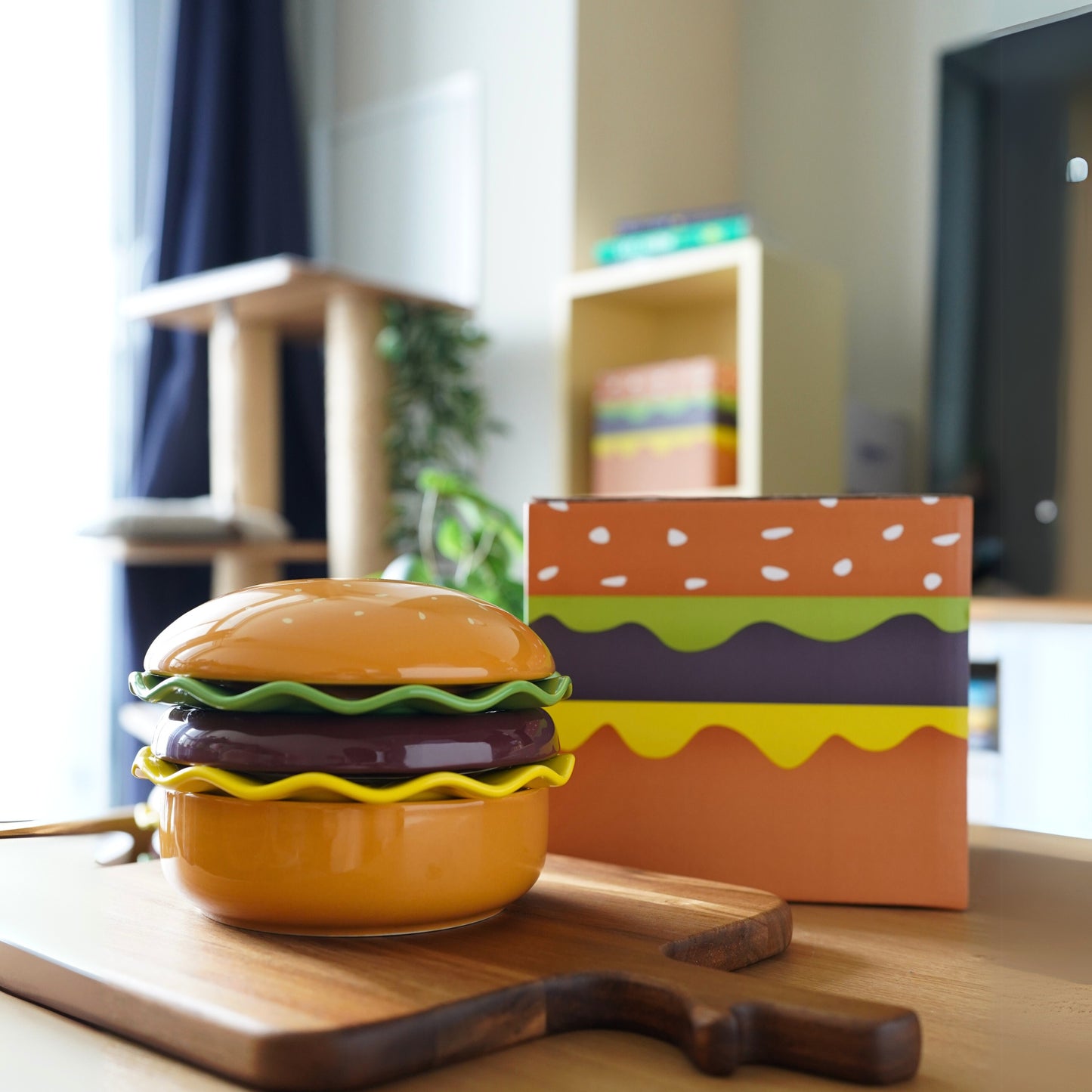 Burger Plate and Bowl Set | 5-Piece Set | Ceramic