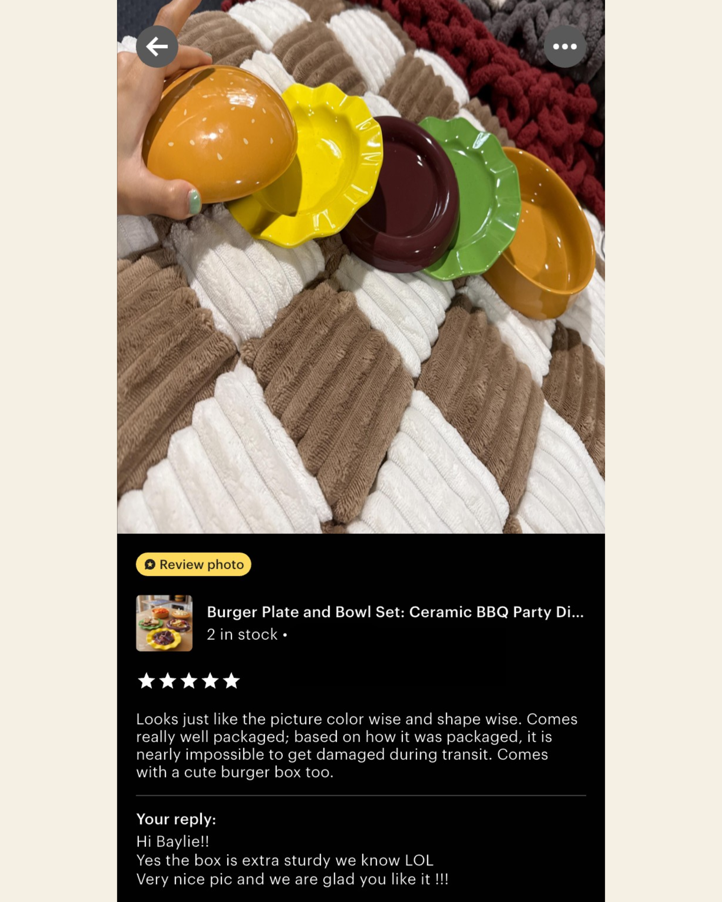 Burger Plate Set – 5-Piece Ceramic Hamburger Bowl & Dish Collection