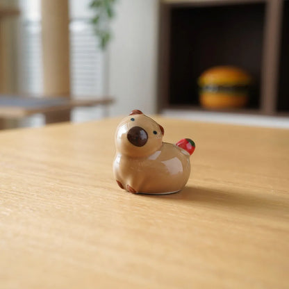 Ceramic Capybara Utensil Rest: Handmade Tableware and Pen holder