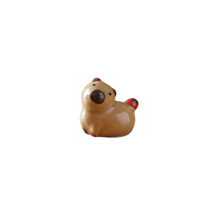 Ceramic Capybara Utensil Rest: Handmade Tableware and Pen holder