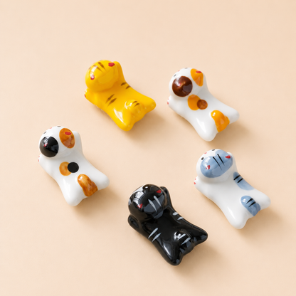 Cat Ceramic Chopstick Rest — 5 Styles | Kawaii Tableware