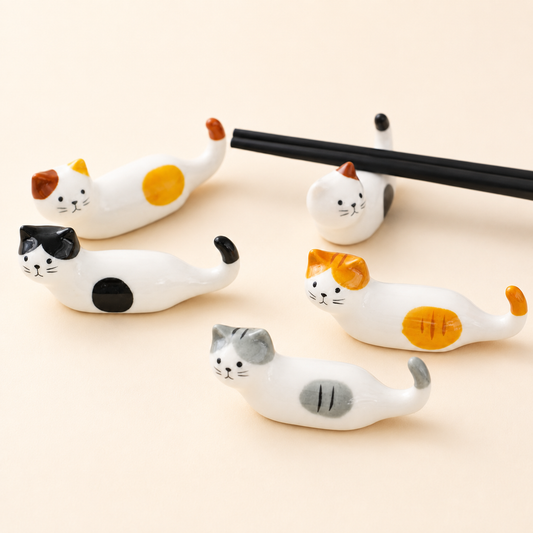 Cat Loaf Ceramic Chopstick Rest — 5 Colours | Kawaii Tableware