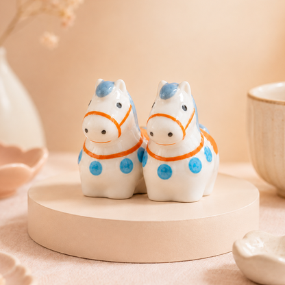 Horse Ceramic Chopstick Rest — Handmade White Pony Tableware
