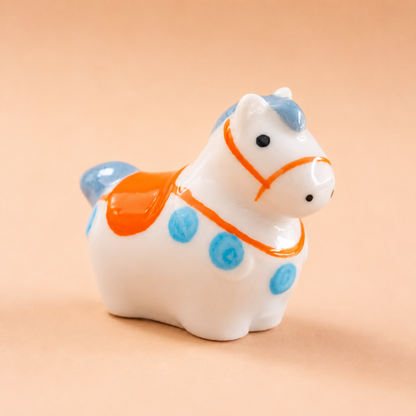 Horse Ceramic Chopstick Rest — Handmade White Pony Tableware