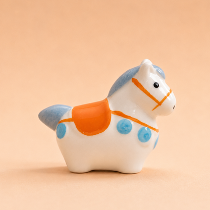 Horse Ceramic Chopstick Rest — Handmade White Pony Tableware