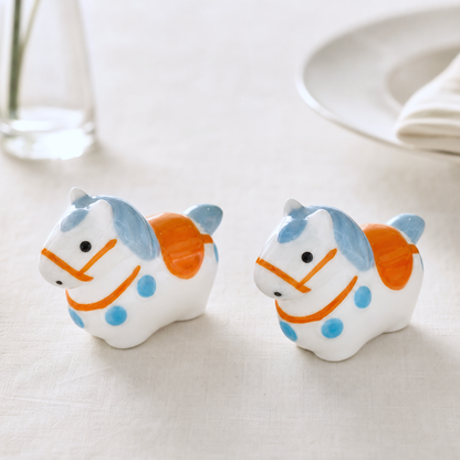 Horse Ceramic Chopstick Rest — Handmade White Pony Tableware