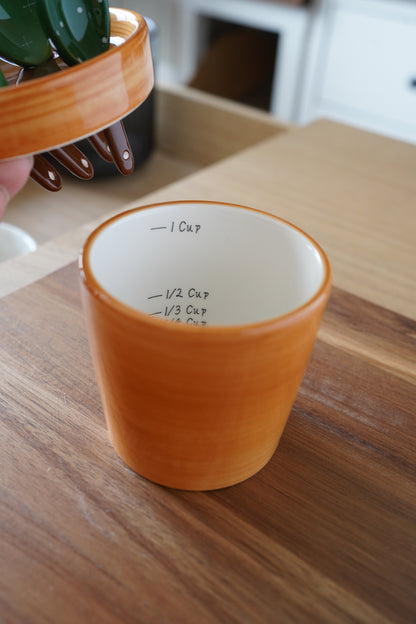 Cactus Ceramic Measuring Spoons and Cup Set