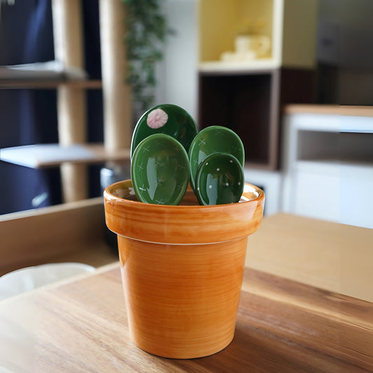 Cactus Ceramic Measuring Spoons and Cup Set