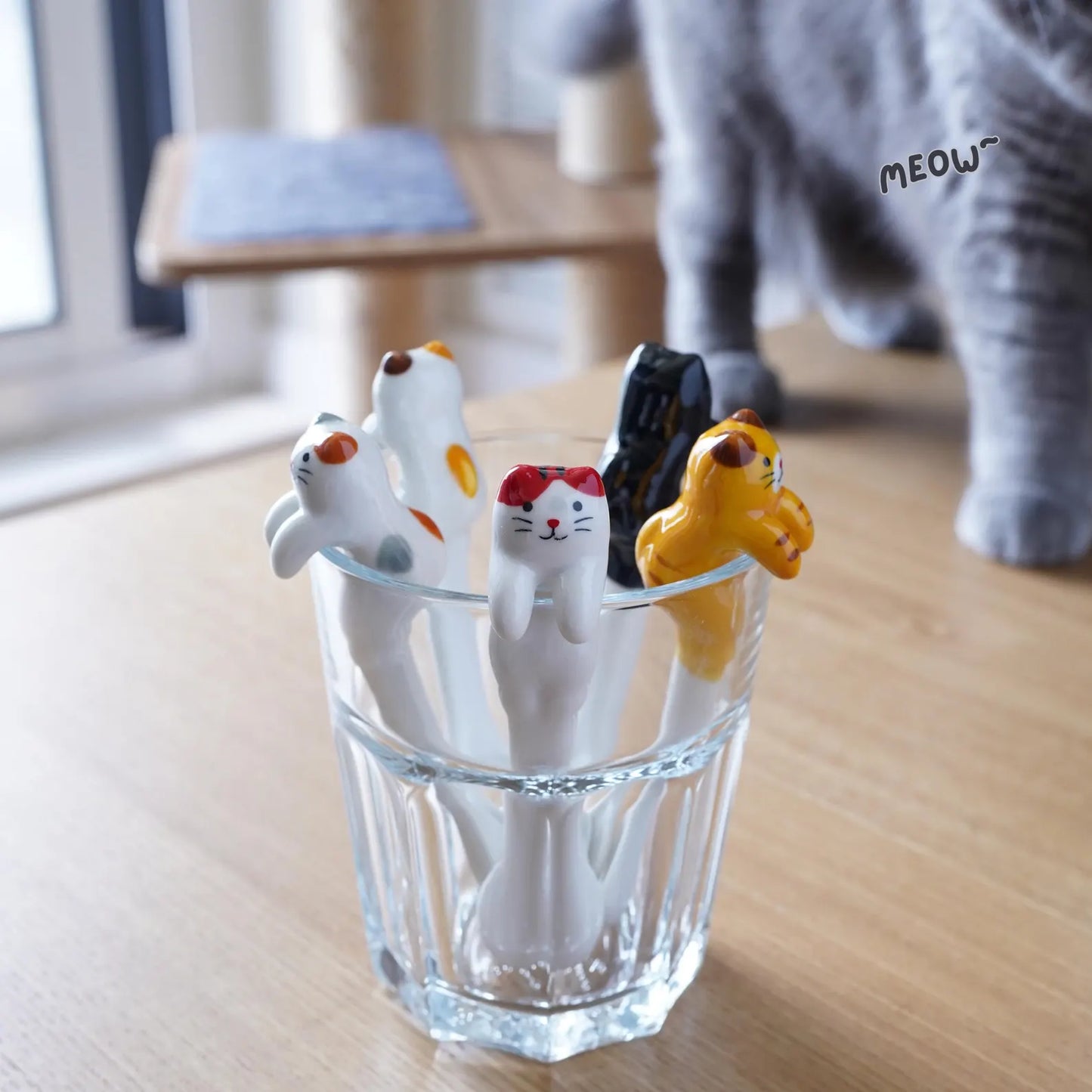 Cat Ceramic Coffee Spoon — kawaii ceramic gift | ORAORA HOME