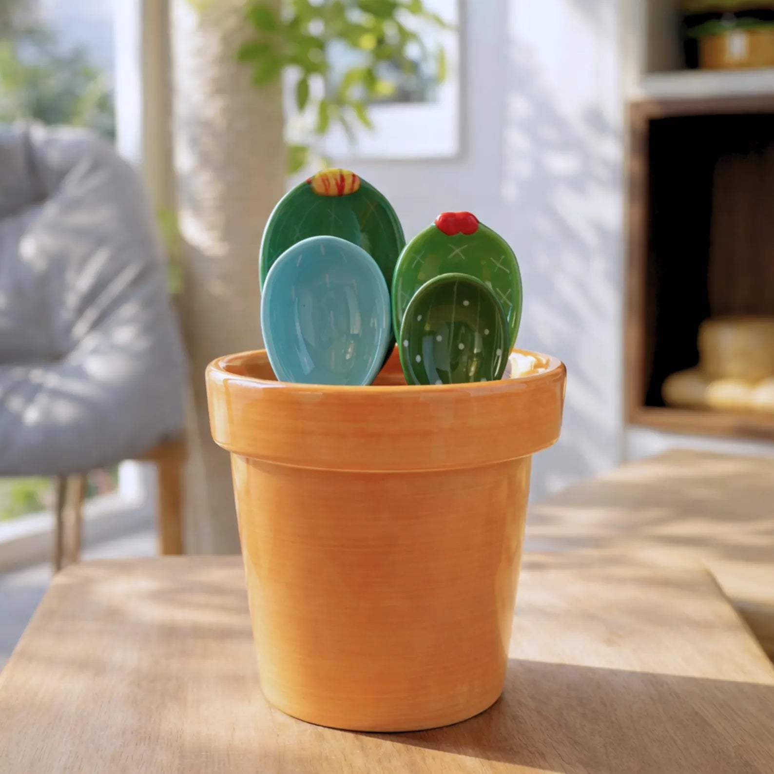 Cactus Spoons Green Blue Plain | ORAORA HOME