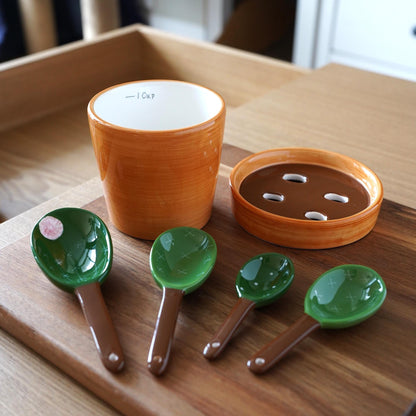 Cactus Measuring Spoons — handmade ceramic measuring spoon set | ORAORA HOME