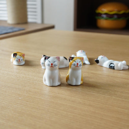 Cat Chopstick Rest 6 Poses — kawaii ceramic gift | ORAORA HOME