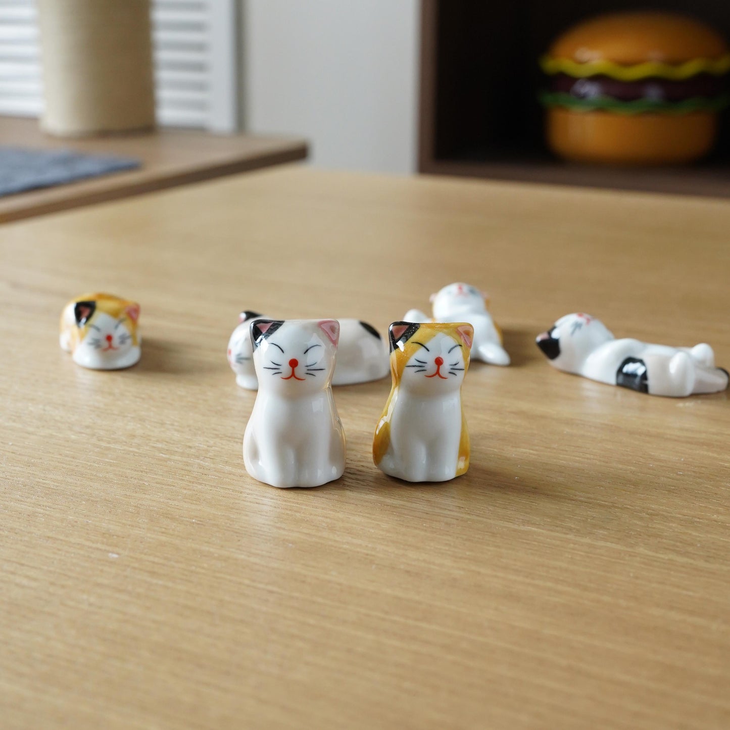 Cat Chopstick Rest 6 Poses — food-safe ceramic | ORAORA HOME