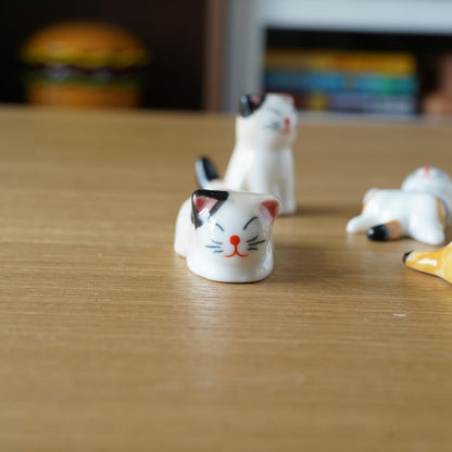 Cat Chopstick Rest 6 Poses — ceramic cat chopstick rest gift | ORAORA HOME