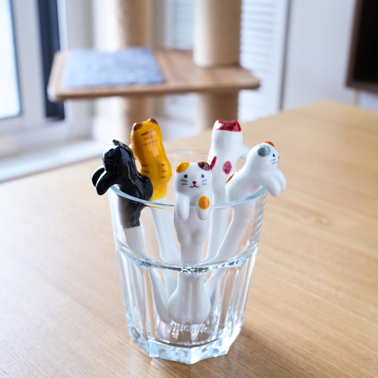Cat Ceramic Coffee Spoon — lifestyle photo | ORAORA HOME