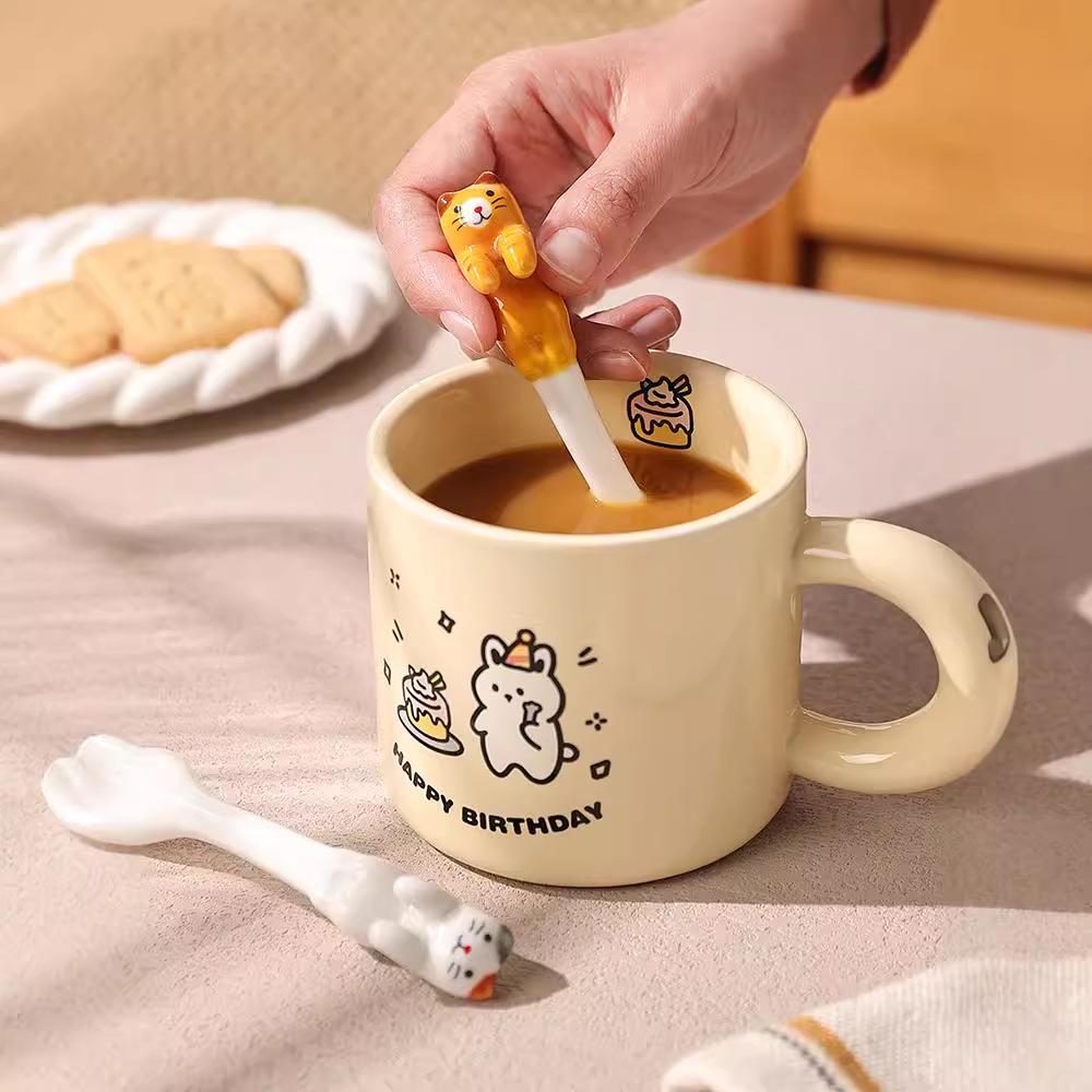 Cat Ceramic Coffee Spoon — detail view | ORAORA HOME