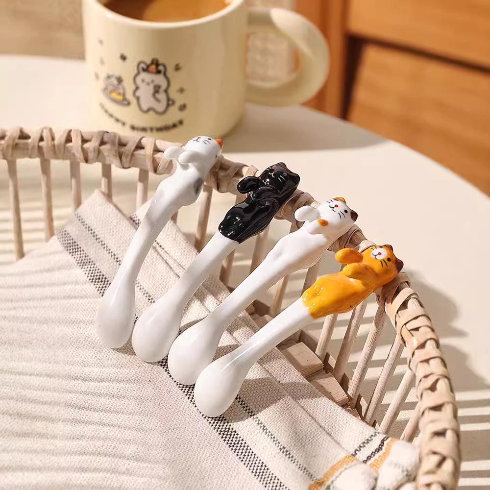 Cat Ceramic Coffee Spoon — Japanese kawaii design | ORAORA HOME