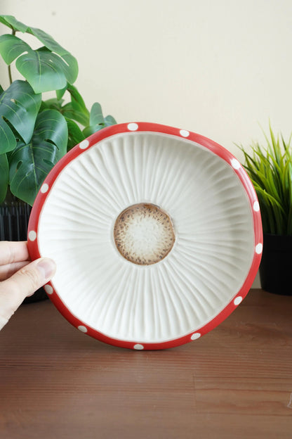Handmade Ceramic Mushroom Plate: Whimsical Cottagecore Tableware