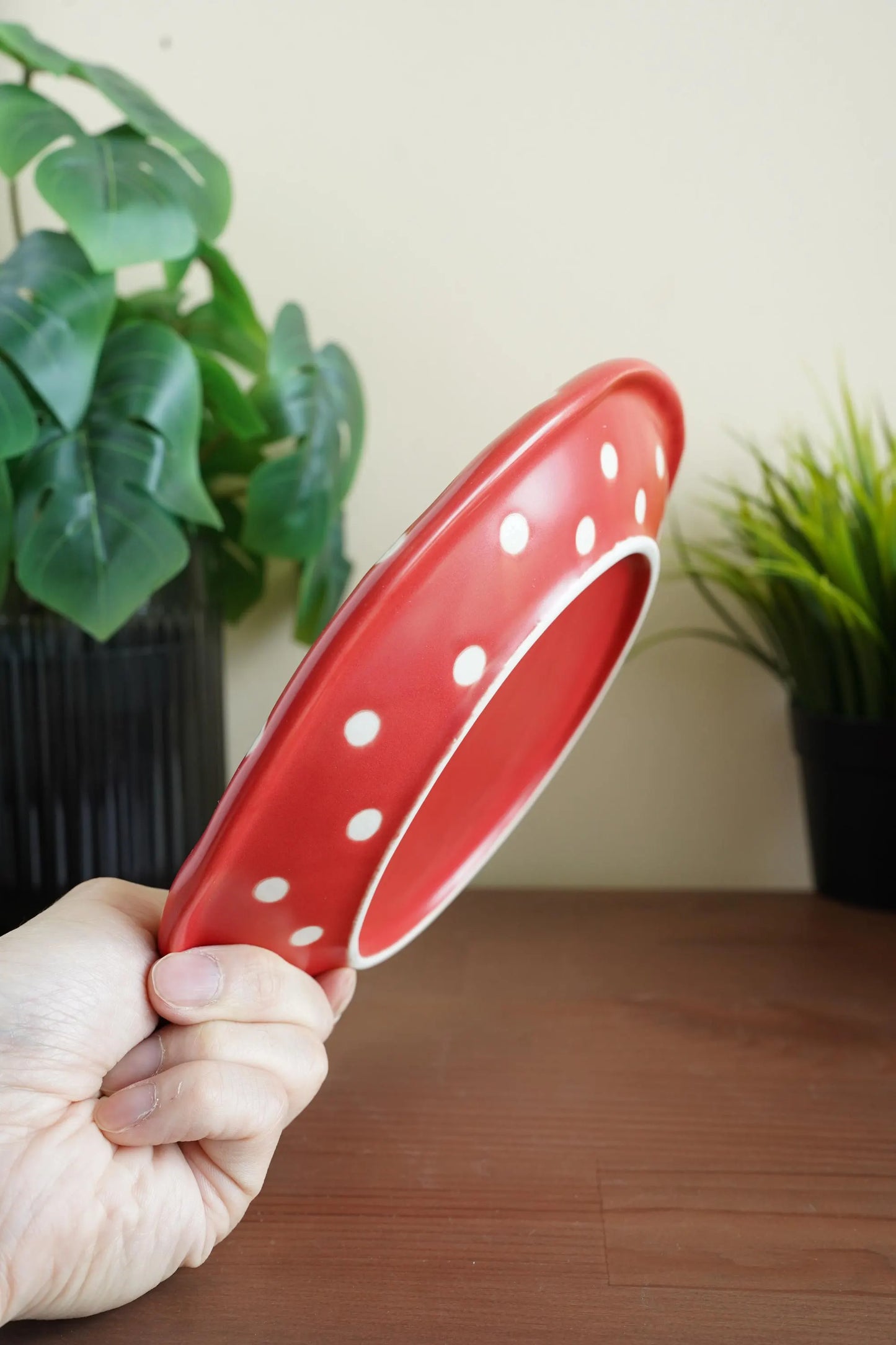 Handmade Ceramic Mushroom Plate: Whimsical Cottagecore Tableware