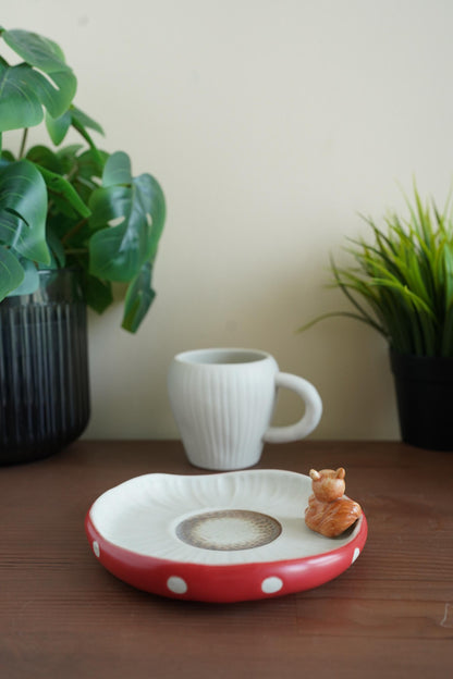 Mushroom Cup Squirrel Saucer — ceramic tableware | ORAORA HOME