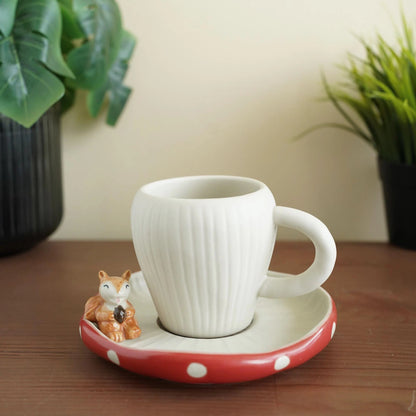 Mushroom Cup Squirrel Saucer | ORAORA HOME