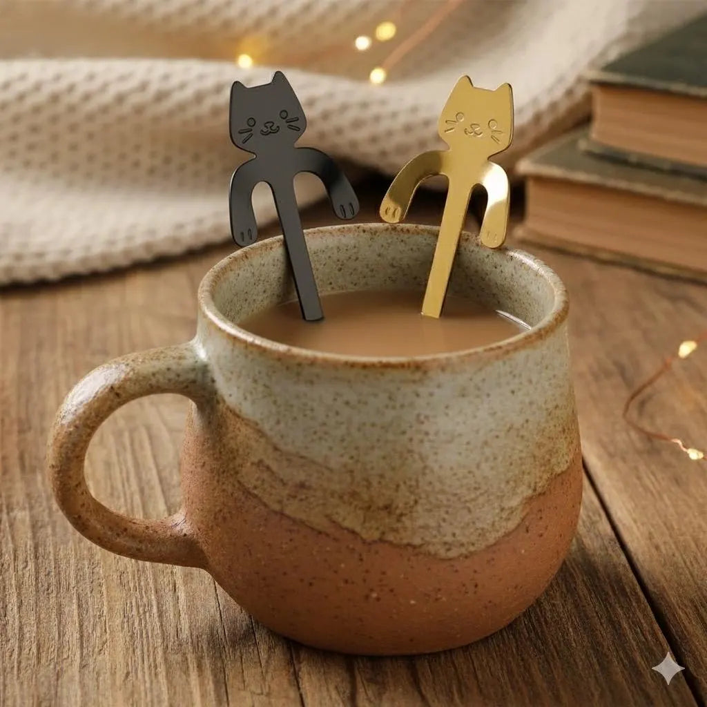 Cat Stainless Steel Coffee Spoon — kawaii kitchen gift | ORAORA HOME