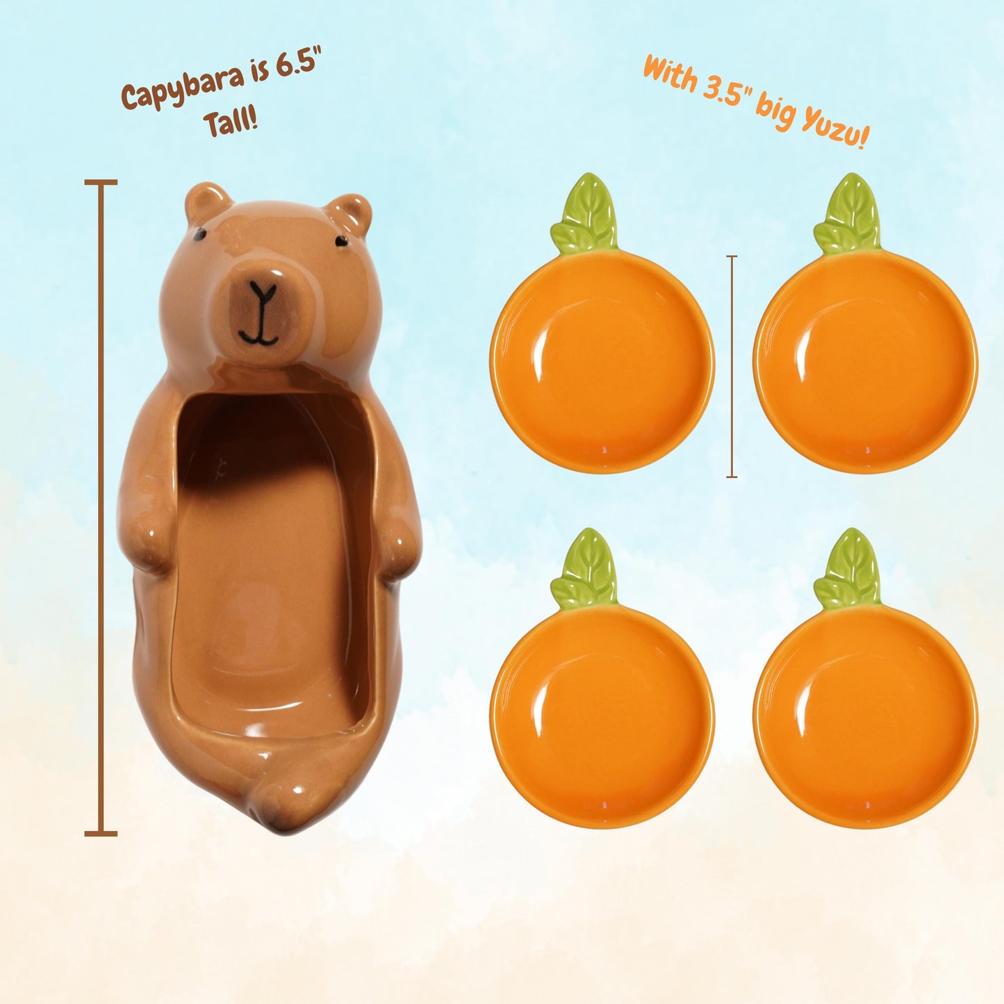 Capybara bowl set ceramic gift