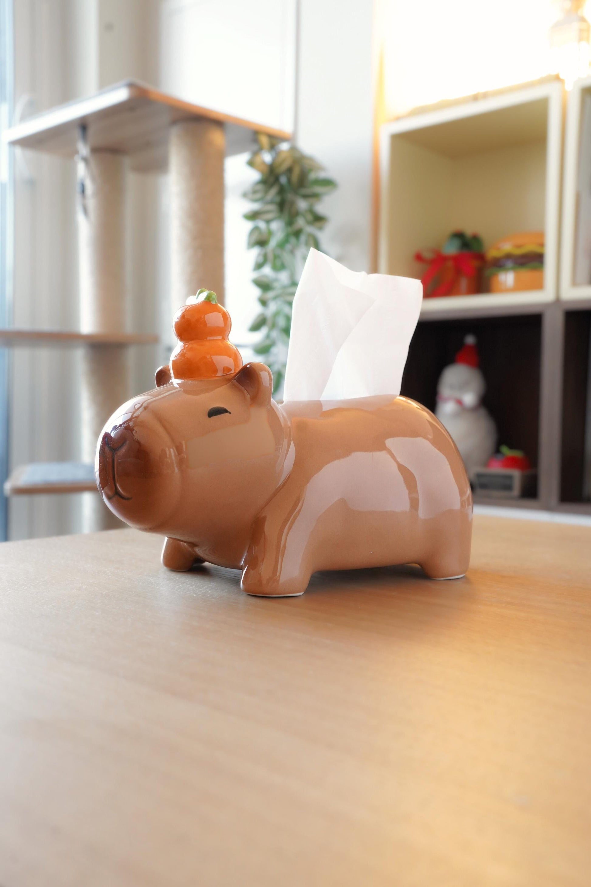 Capybara Tissue Box Cover — ceramic capybara home decor | ORAORA HOME