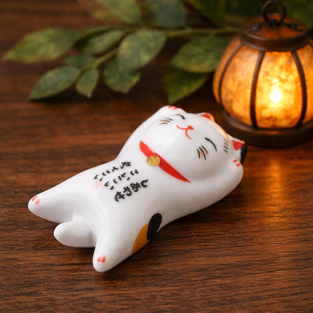 Lucky Cat Chopstick Rest — detail view | ORAORA HOME