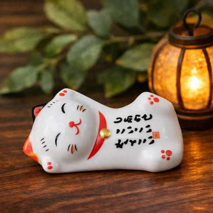 Lucky Cat Chopstick Rest — kawaii ceramic gift | ORAORA HOME
