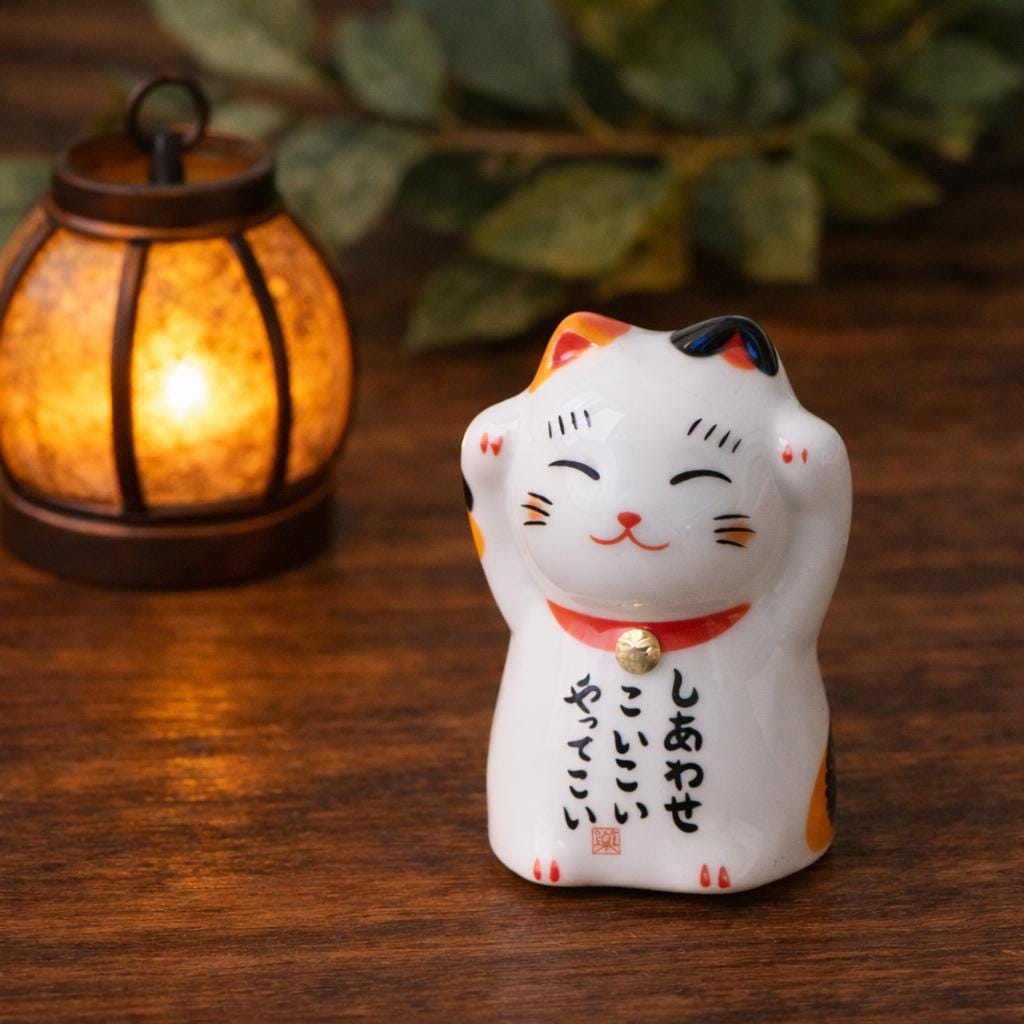 Lucky Cat Chopstick Rest — ceramic maneki-neko chopstick rest | ORAORA HOME
