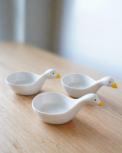 Duck ceramic dipping bowl kawaii tableware