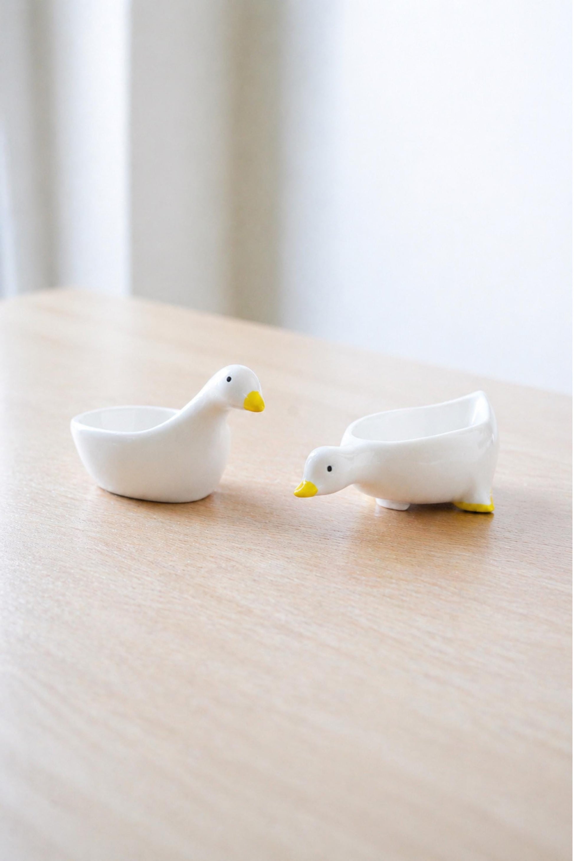 Duck dipping bowls swimming drinking ducks