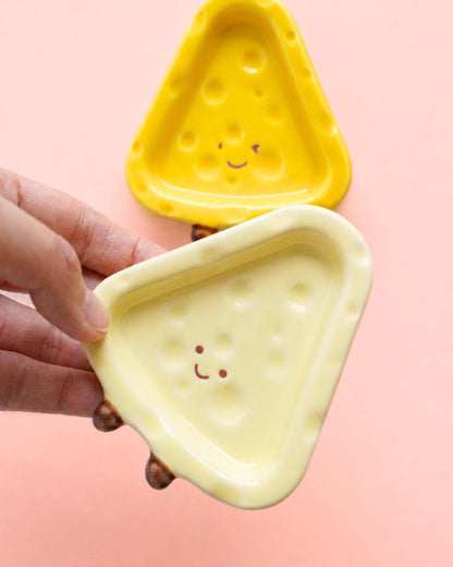 Cheese Slice Ceramic Dipping Dish — ceramic cheese dish gift | ORAORA HOME