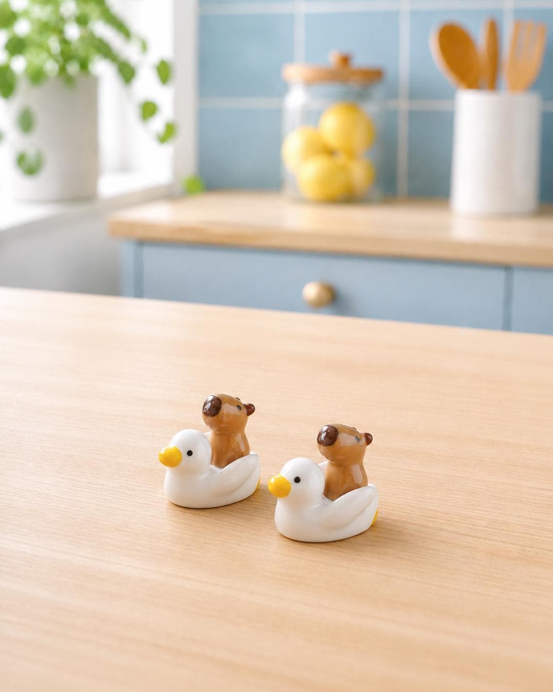 Duck Capybara Chopstick Rest Set — food-safe ceramic | ORAORA HOME