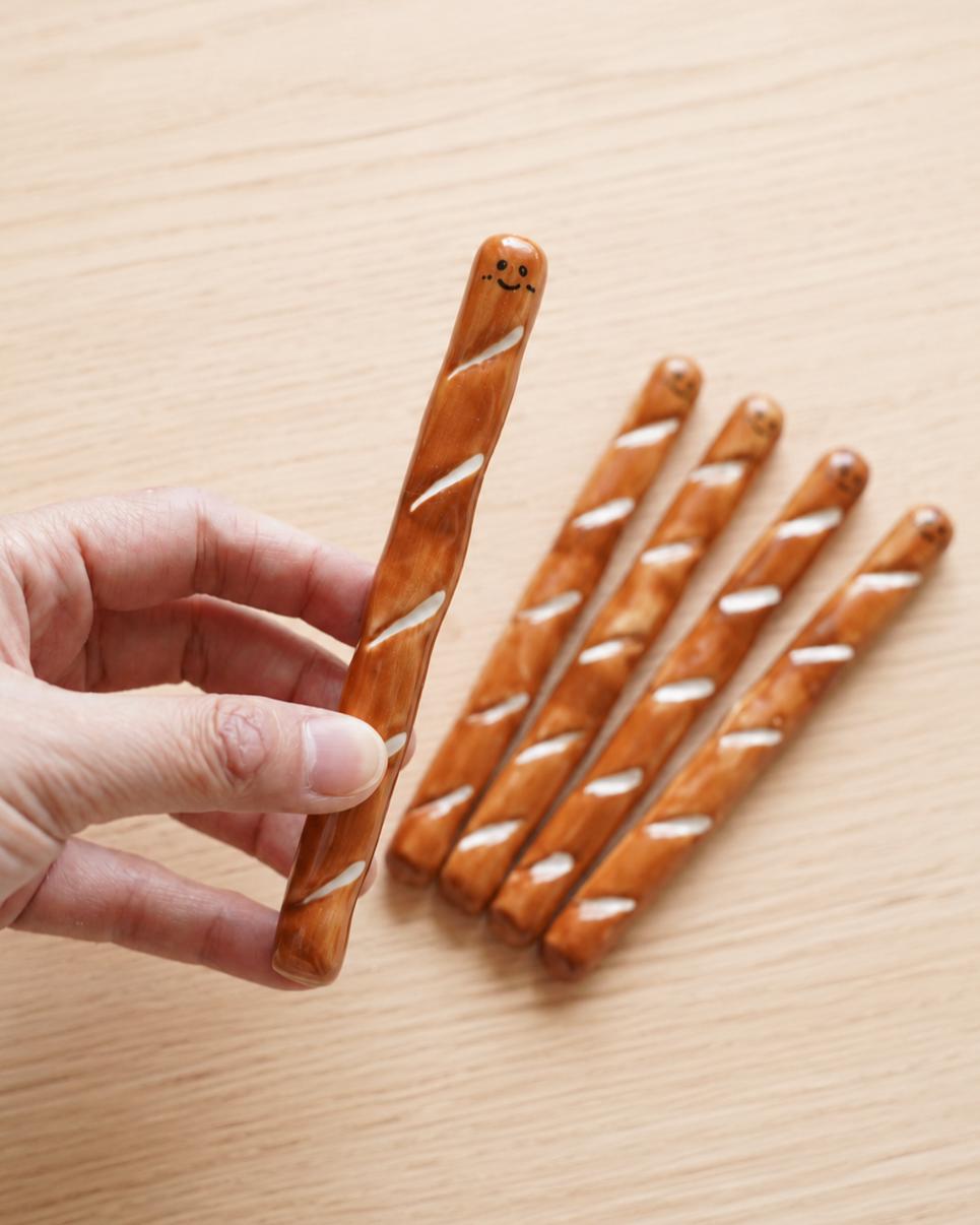 Baguette Ceramic Coffee Stirrer — detail view | ORAORA HOME