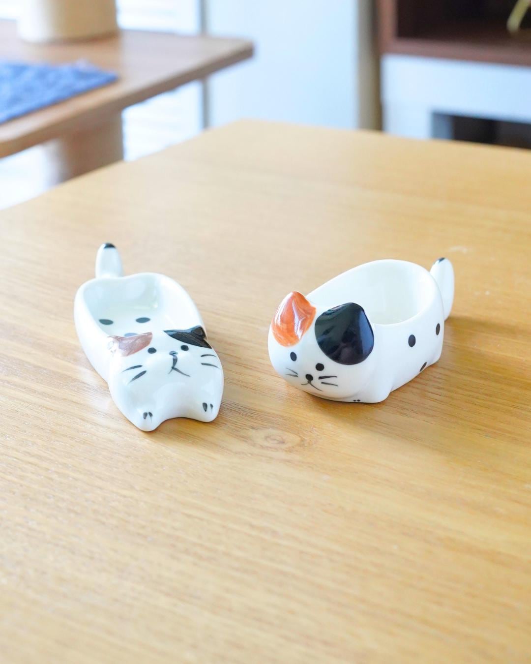 Cat Ceramic Dipping Dish — ceramic cat sauce bowl gift | ORAORA HOME
