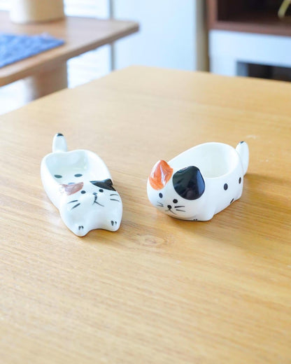 Cat Ceramic Dipping Dish — ceramic cat sauce bowl gift | ORAORA HOME